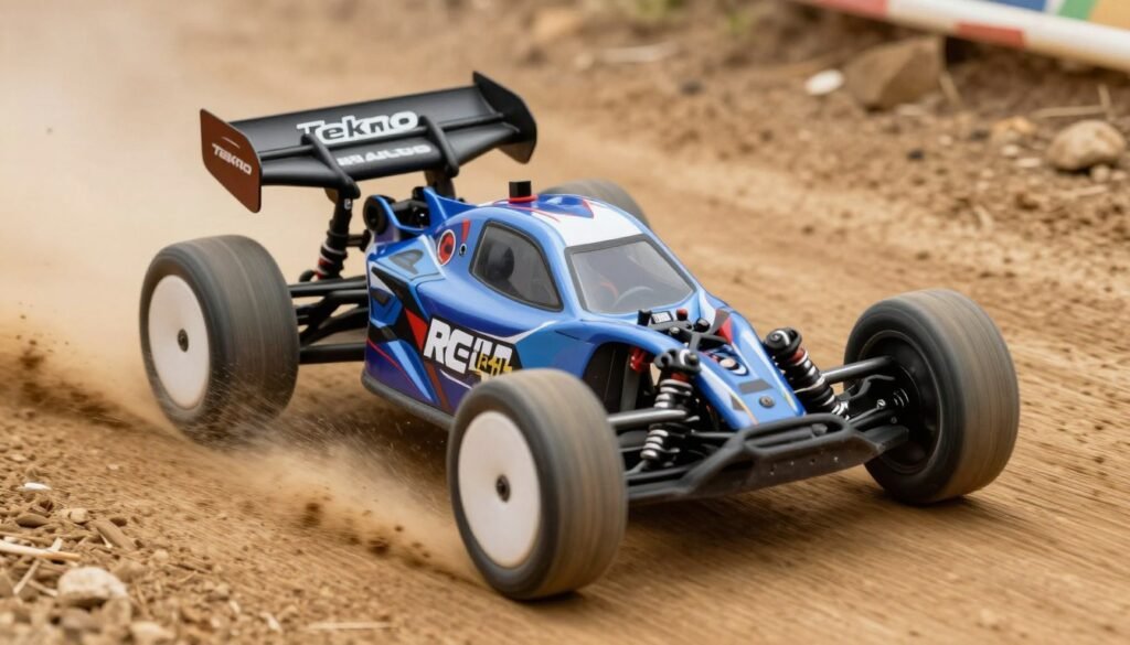 Tekno RC EB48 2.2 racing buggy on a dirt track